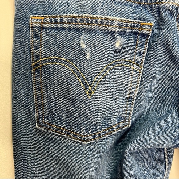 Levi’s 501 Distressed Straight Leg Jeans Button Fly Size 25 - Picture 9 of 14